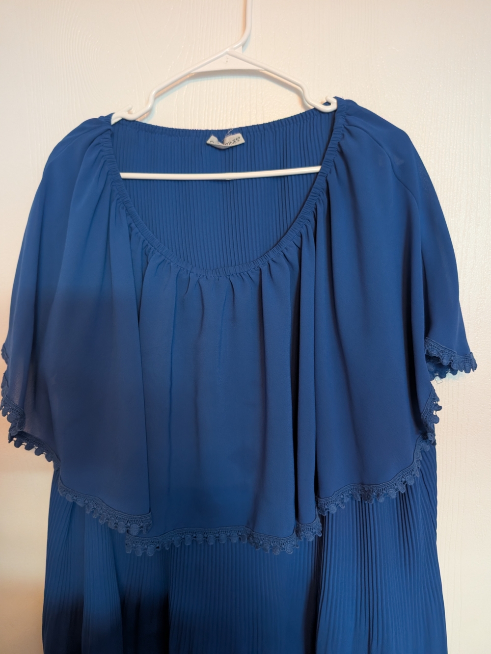 Catherines Royal Blue Pleated Flutter Tunic